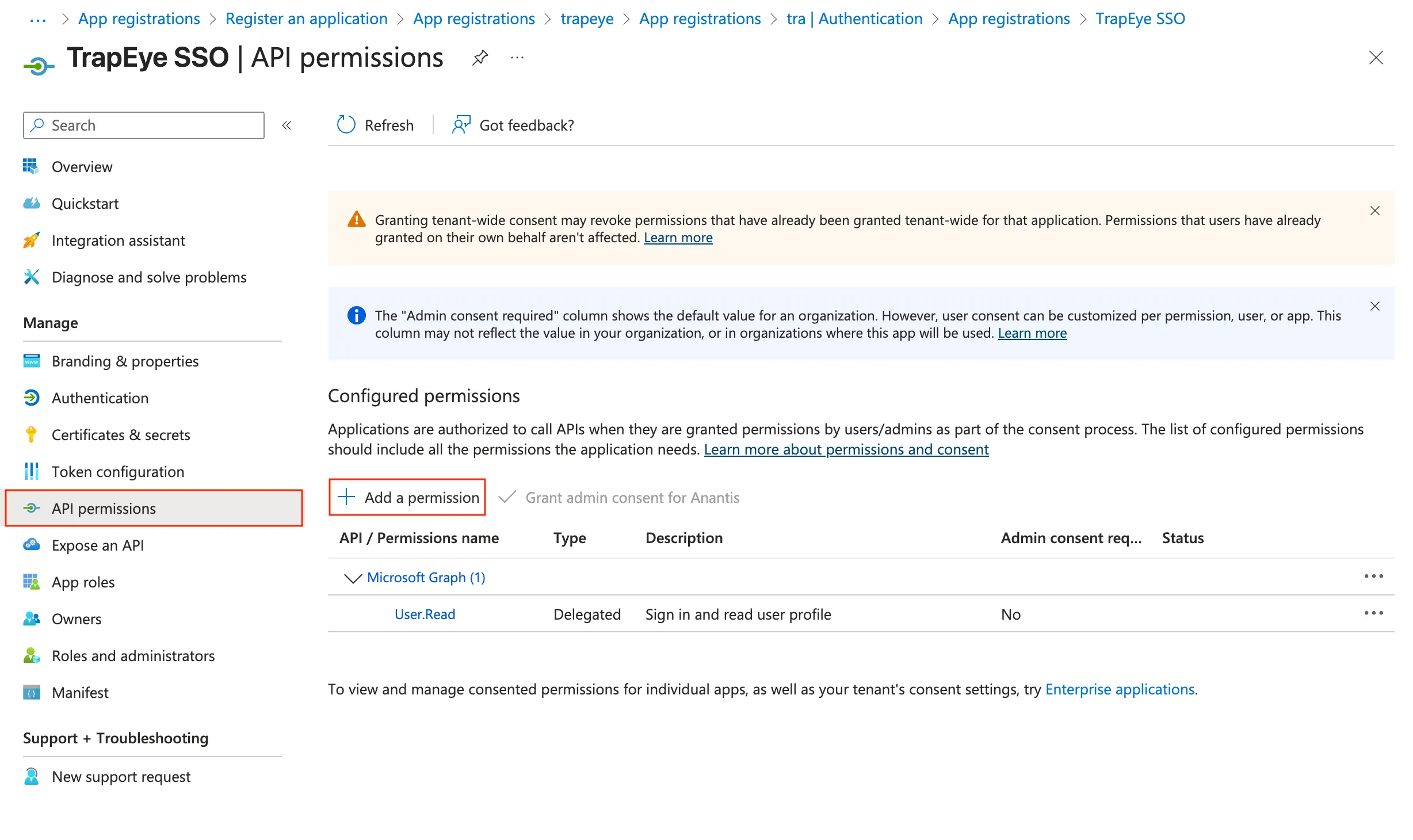 Add API Permissions