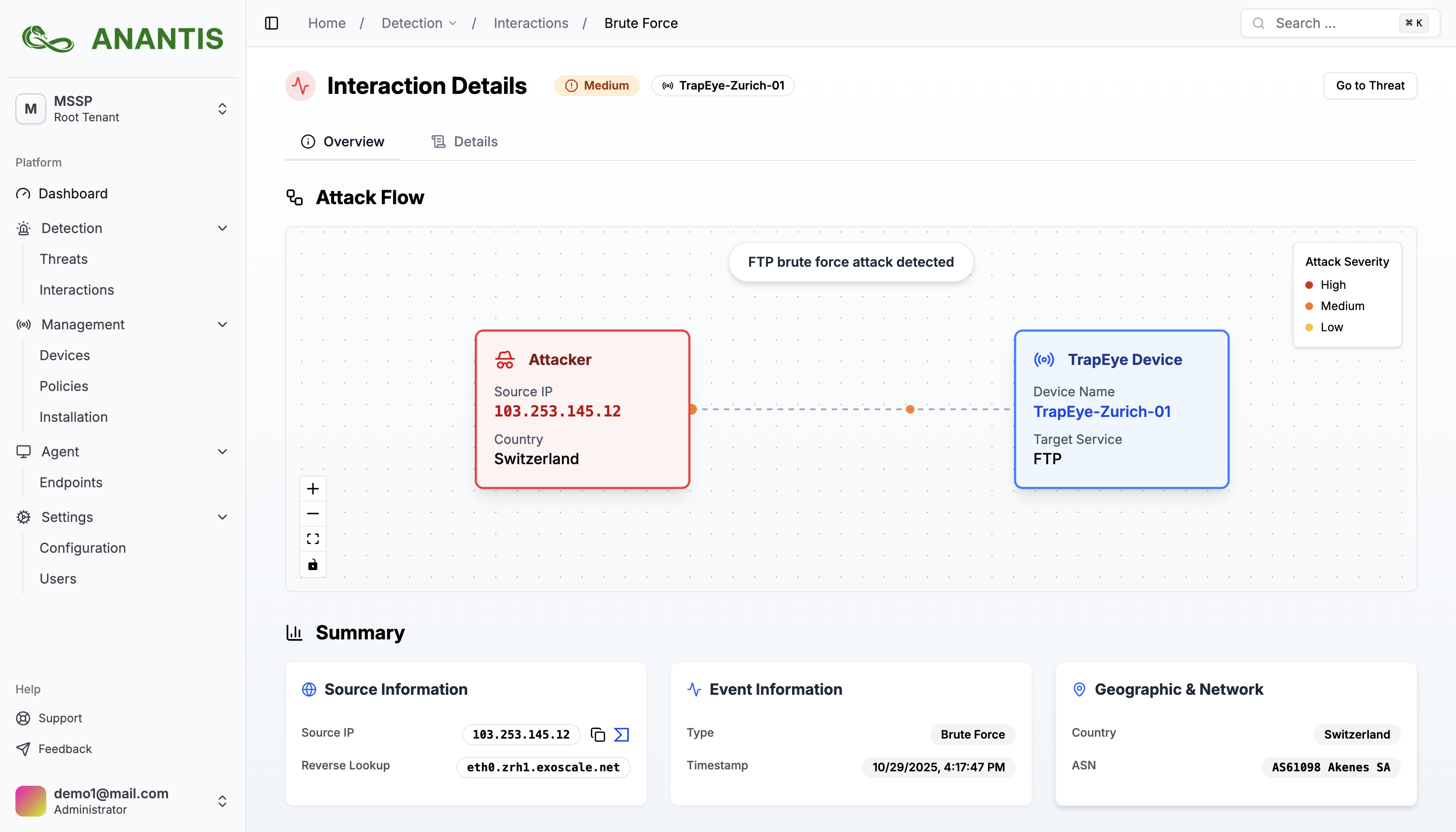 TrapEye Detection Console